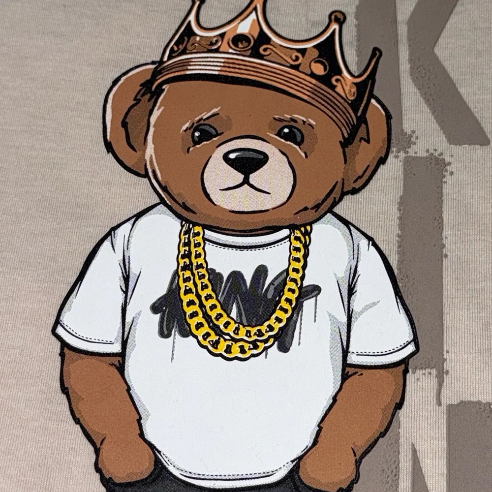 BOYS Hustling Teddy Bear Streetwear Cotton Blend Soft T-Shirt sz 4 NWT Nordstrom